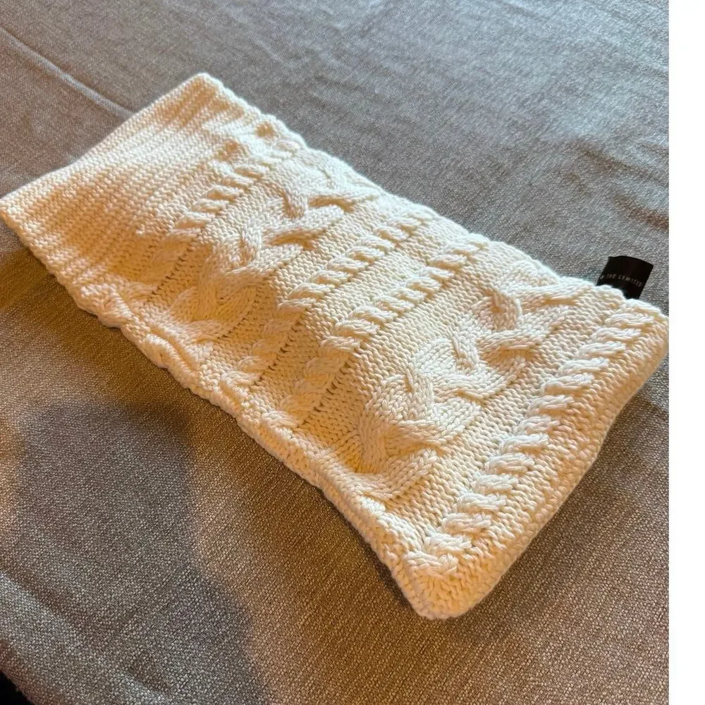 The Limited Cream Cable Knit Neck Scarf  Ear Warmer Cotton Acrylic NWT